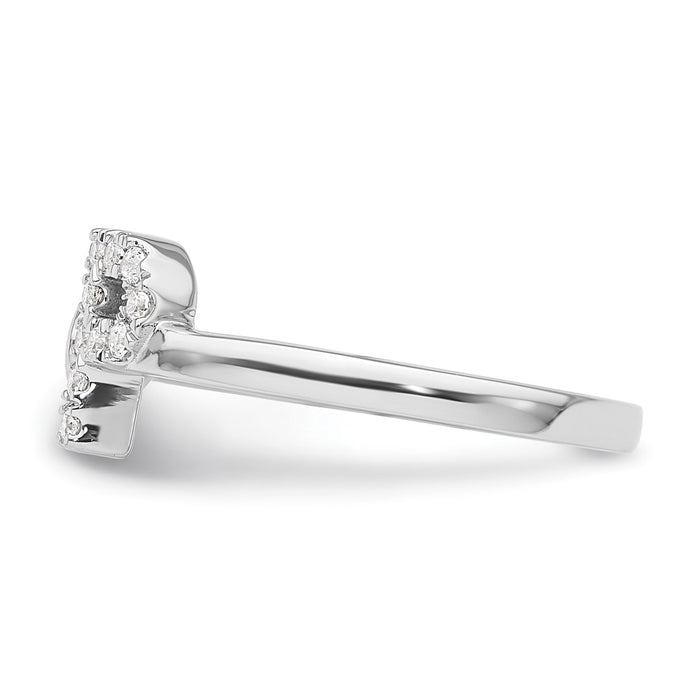 Buy Stylish 14K White Gold Adjustable Initial P Ring with 1/6 Carat Diamond-3