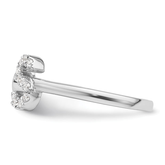 Buy Exclusive 14K White Gold Adjustable Initial "S" Ring with 1/6 Carat Diamond-3