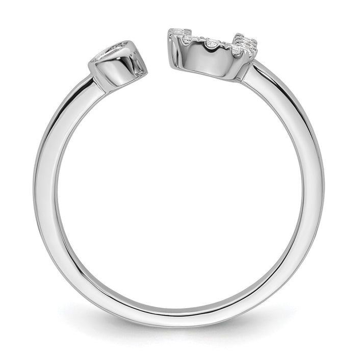 Buy Stylish 14K White Gold Initial U Ring | 1/6 Carat Lab Grown Diamond-2