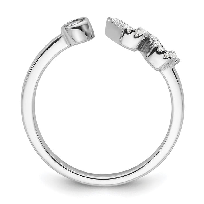 Shop Stylish 14K White Gold Initial W Ring with 1/4 Carat Lab Grown Diamond-2