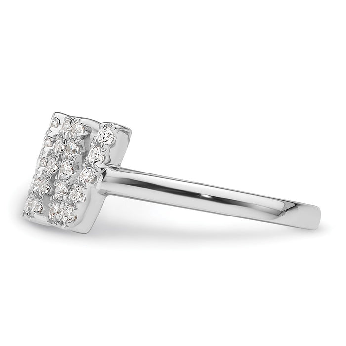 Shop Stylish 14K White Gold Initial W Ring with 1/4 Carat Lab Grown Diamond-3