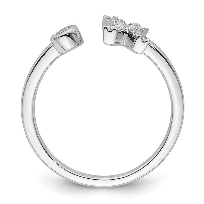 High-quality 14K White Gold Initial X Ring with 1/6 Carat Lab Grown Diamond - Stylish Value-2