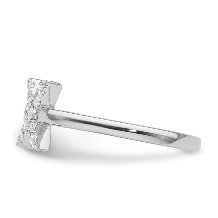 High-quality 14K White Gold Initial X Ring with 1/6 Carat Lab Grown Diamond - Stylish Value-3