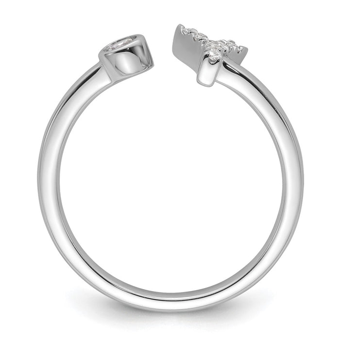 Shop Stylish 14K White Gold Adjustable Initial Y Ring - 1/8 Carat Lab Diamond-2