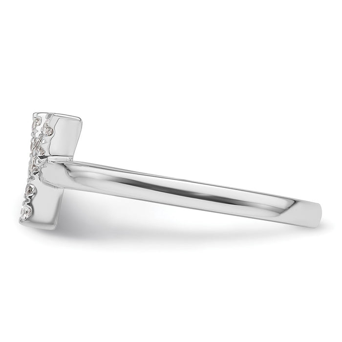 Shop Stylish 14K White Gold Adjustable Initial Y Ring - 1/8 Carat Lab Diamond-3