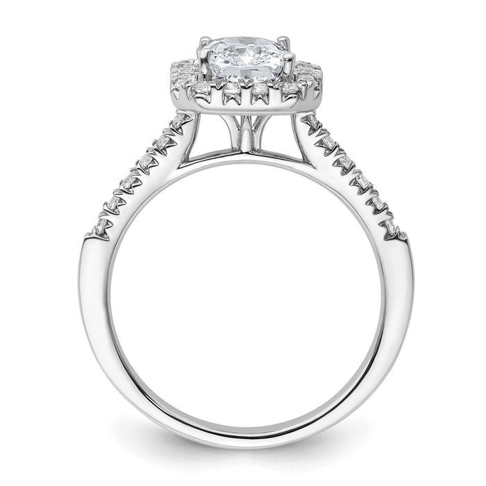 Buy 14K Lab-Grown Diamond Radiant Halo Semi-Mount Ring - Stylish Value!-2