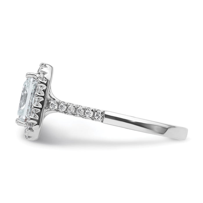 Buy 14K Lab-Grown Diamond Radiant Halo Semi-Mount Ring - Stylish Value!-3