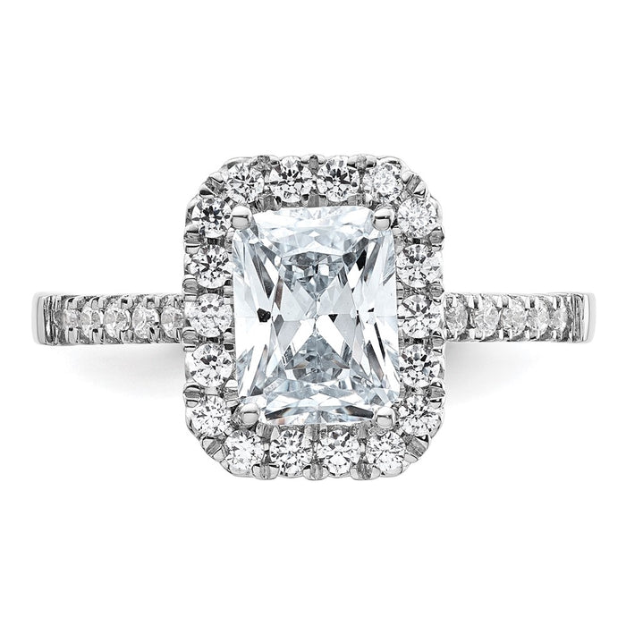 Buy 14K Lab-Grown Diamond Radiant Halo Semi-Mount Ring - Stylish Value!-4