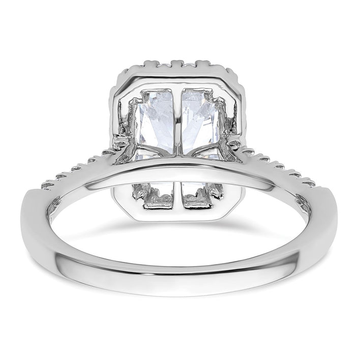 Buy 14K Lab-Grown Diamond Radiant Halo Semi-Mount Ring - Stylish Value!-5