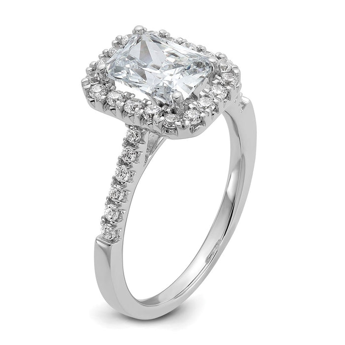 Buy 14K Lab-Grown Diamond Radiant Halo Semi-Mount Ring - Stylish Value!-6