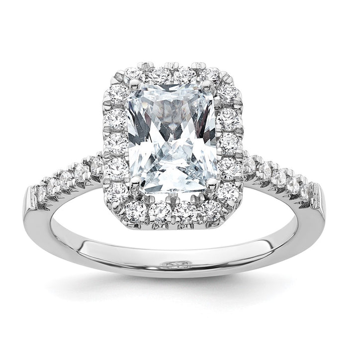 Buy 14K Lab-Grown Diamond Radiant Halo Semi-Mount Ring - Stylish Value!-1