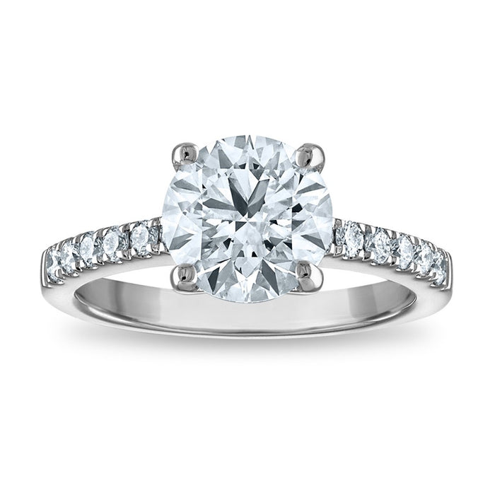Buy 14K Certified 2.57ct Round Lab-Grown Diamond Engagement Ring - Stylish Value-1