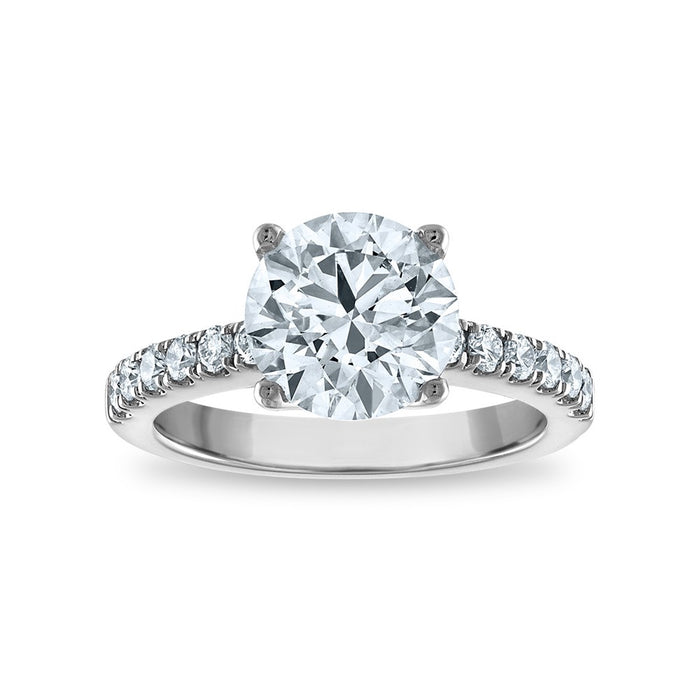 Buy 14K Certified 3.16ct Round Lab-Grown Diamond Engagement Ring - Stylish Value!-1