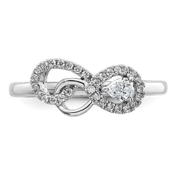 Exclusive 14K White Gold Infinity Ring with Diamonds - Stylish & Affordable-4