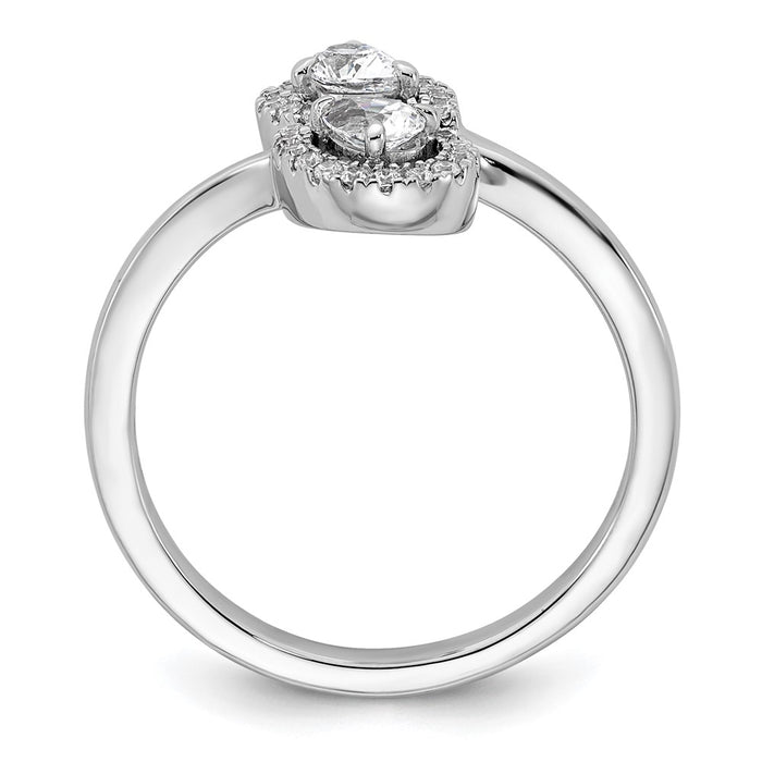 Buy Stylish 14K White Gold Diamond Pear-Shaped Bypass Ring - Affordable Luxury-2