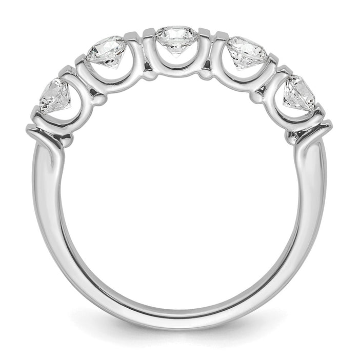 Shop Stylish 14K White Gold Wedding Band - 5-Stone Diamond Tension Set-2