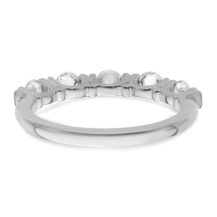 Shop Stylish 14K White Gold Wedding Band - 5-Stone Diamond Tension Set-5