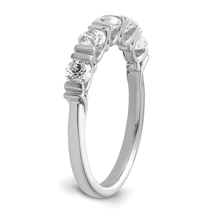 Shop Stylish 14K White Gold Wedding Band - 5-Stone Diamond Tension Set-6