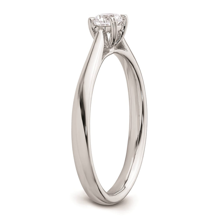 Buy Stylish 14K White Gold 1/4 Carat Round Solitaire Engagement Ring-6