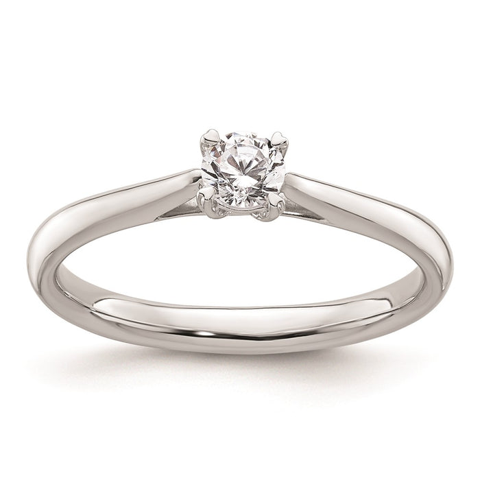 Buy Stylish 14K White Gold 1/4 Carat Round Solitaire Engagement Ring-1
