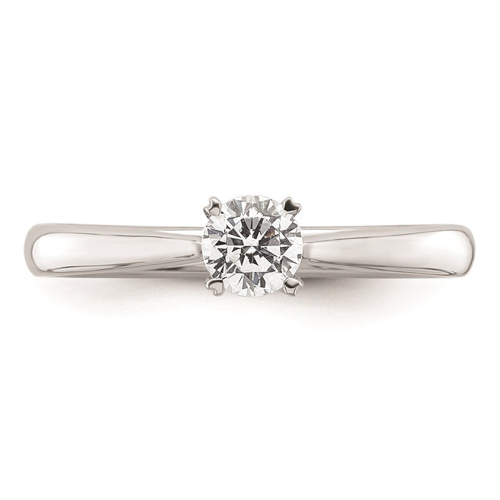 Buy Exclusive 14K White Gold 1/3 Carat Round Solitaire Engagement Ring-4