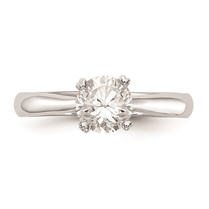 Buy 14K White Gold 1 Carat Round Solitaire Engagement Ring - Stylish Design-4