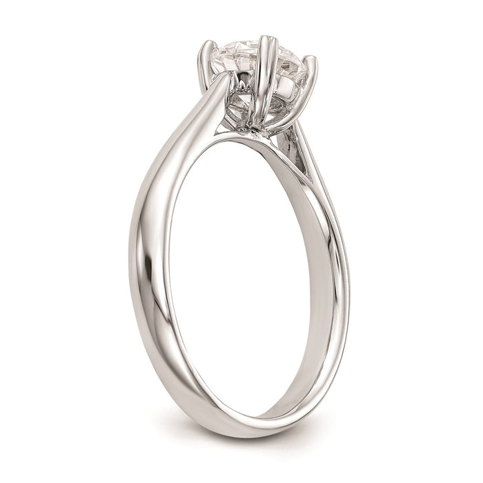 Buy 14K White Gold 1 Carat Round Solitaire Engagement Ring - Stylish Design-6