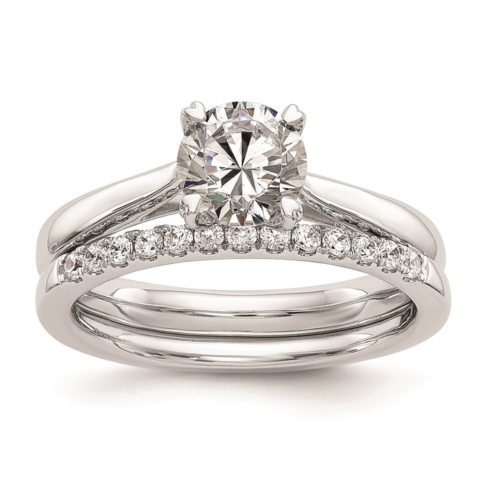 Buy 14K White Gold 1 Carat Round Solitaire Engagement Ring - Stylish Design-7