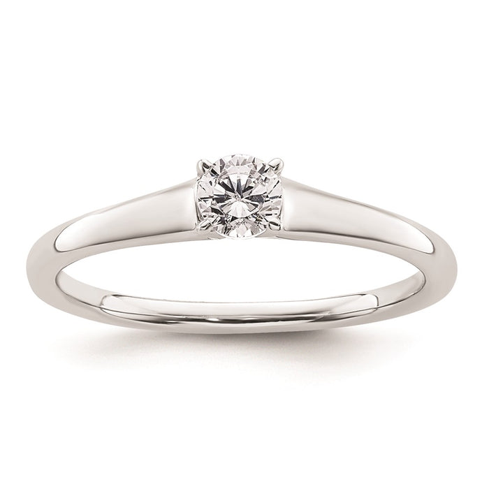 Buy Stylish 14K White Gold 1/4 Carat Round Solitaire Engagement Ring Setting-1