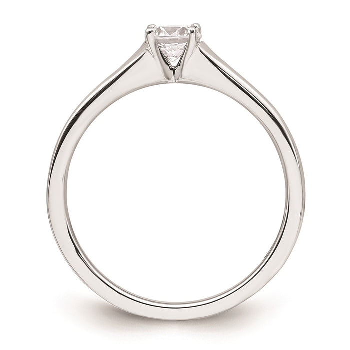 Designer 14K White Gold 1/3 Carat Round Solitaire Engagement Ring-2