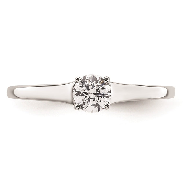 Designer 14K White Gold 1/3 Carat Round Solitaire Engagement Ring-4