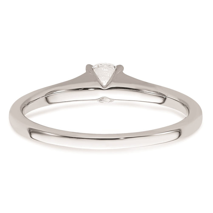 Designer 14K White Gold 1/3 Carat Round Solitaire Engagement Ring-5