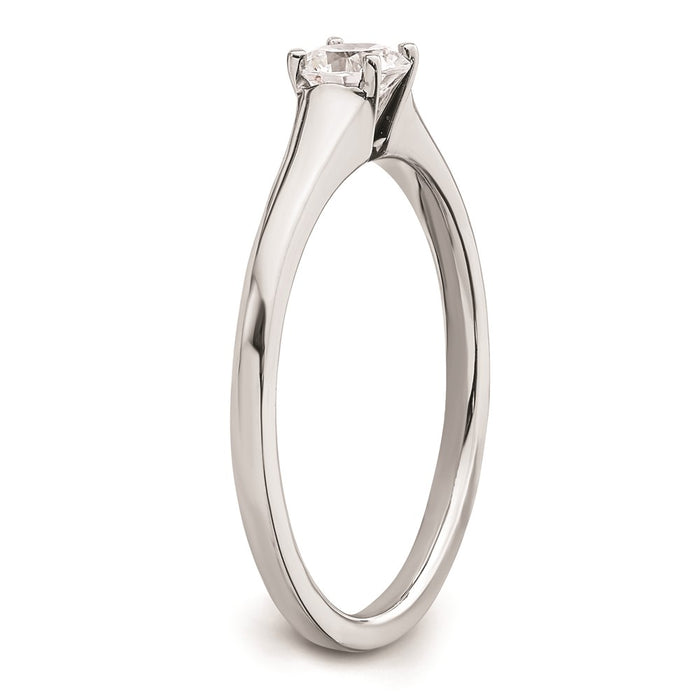 Designer 14K White Gold 1/3 Carat Round Solitaire Engagement Ring-6