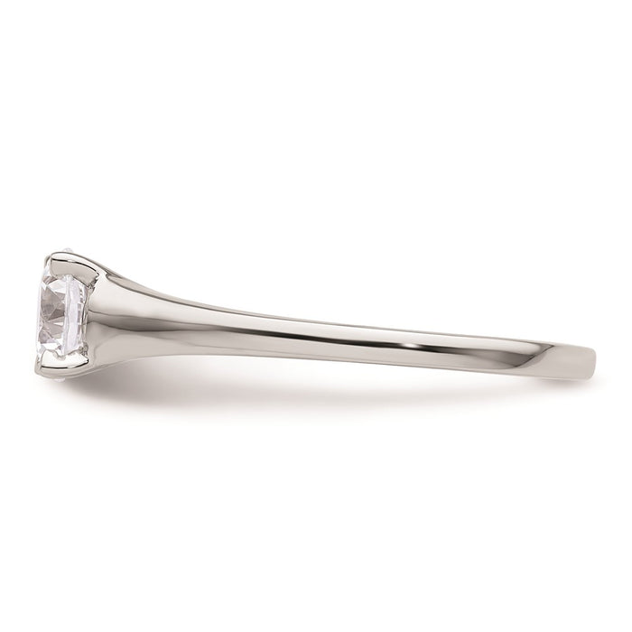 Exclusive 14K White Gold 3/4 Carat Round Solitaire Engagement Ring Setting-3