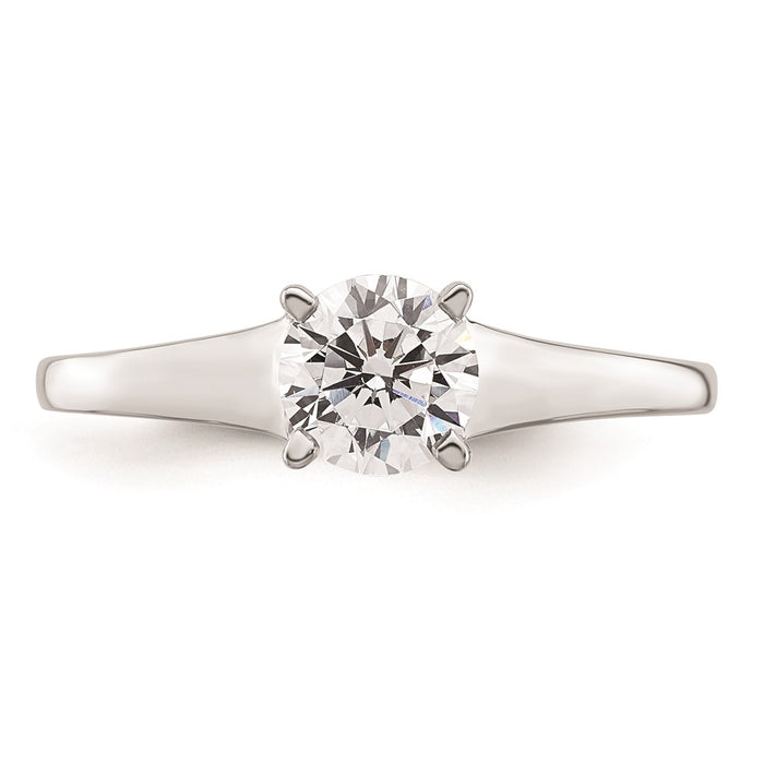 Exclusive 14K White Gold 3/4 Carat Round Solitaire Engagement Ring Setting-4