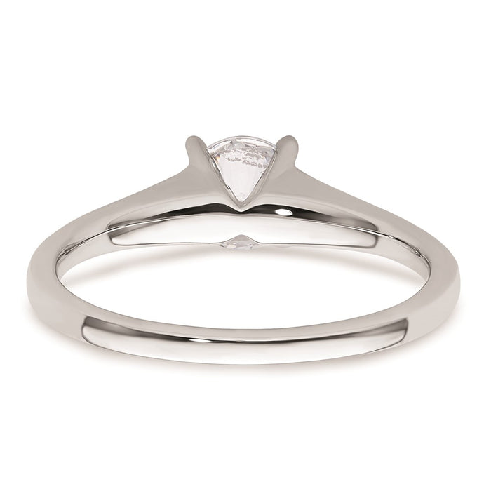 Exclusive 14K White Gold 3/4 Carat Round Solitaire Engagement Ring Setting-5