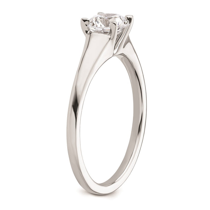 Exclusive 14K White Gold 3/4 Carat Round Solitaire Engagement Ring Setting-6