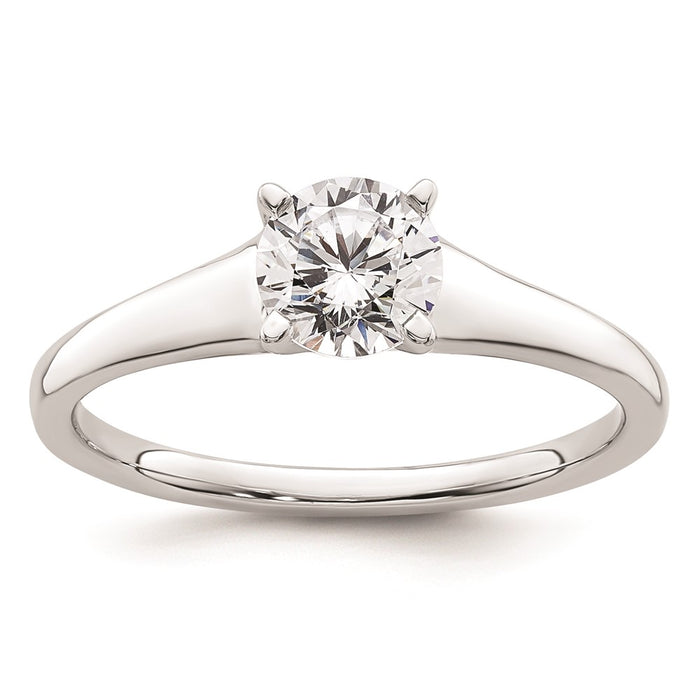 Exclusive 14K White Gold 3/4 Carat Round Solitaire Engagement Ring Setting-1