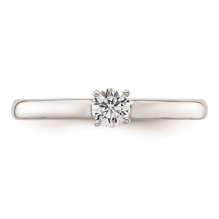 High-Quality 14K White Gold 1/4 Carat Round Solitaire Engagement Ring-4
