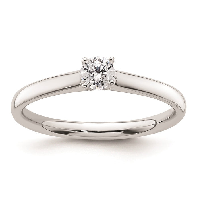 High-Quality 14K White Gold 1/4 Carat Round Solitaire Engagement Ring-1