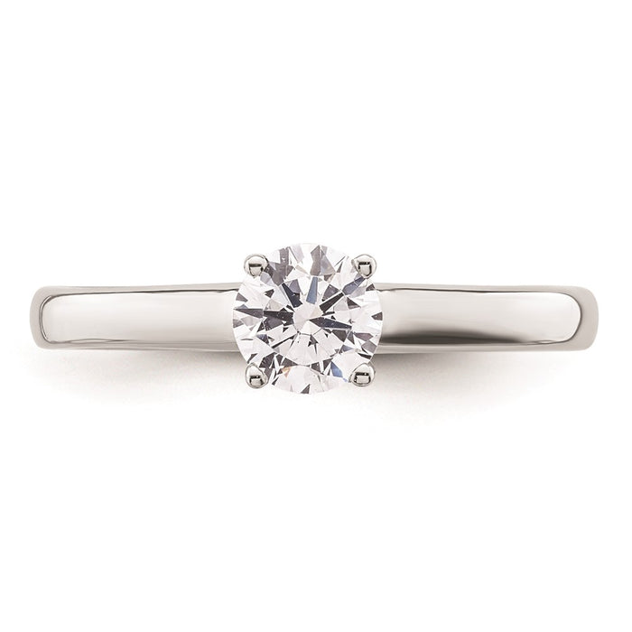 Exclusive 14K White Gold 1/2 Carat Round Solitaire Engagement Ring Setting-4