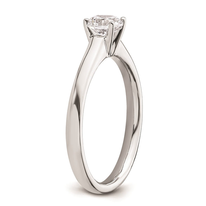 Exclusive 14K White Gold 1/2 Carat Round Solitaire Engagement Ring Setting-6