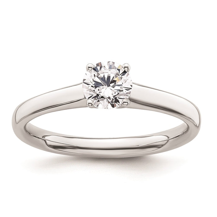 Exclusive 14K White Gold 1/2 Carat Round Solitaire Engagement Ring Setting-1