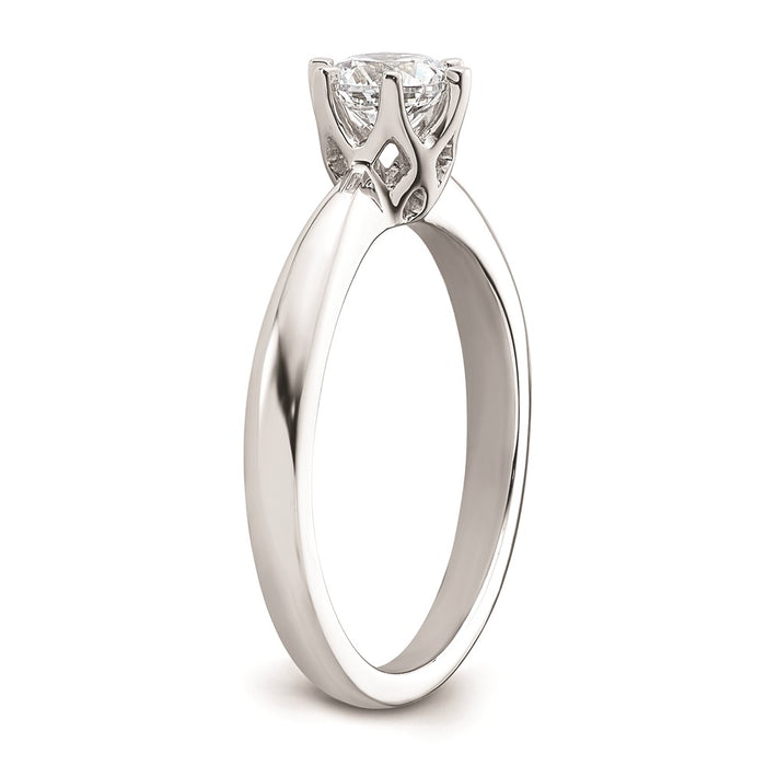 Buy Stylish 14K White Gold 1/2 Carat Round Solitaire Engagement Ring Setting-6