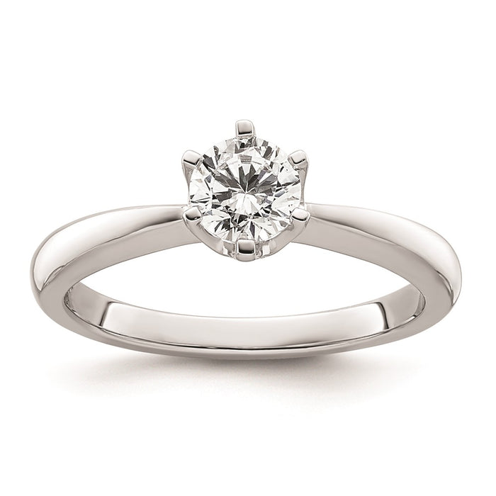 Buy Stylish 14K White Gold 1/2 Carat Round Solitaire Engagement Ring Setting-1