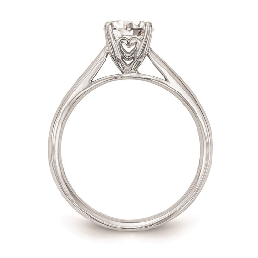 Buy 14K White Gold 1 Carat Heart-Shaped Solitaire Engagement Ring - Stylish Value