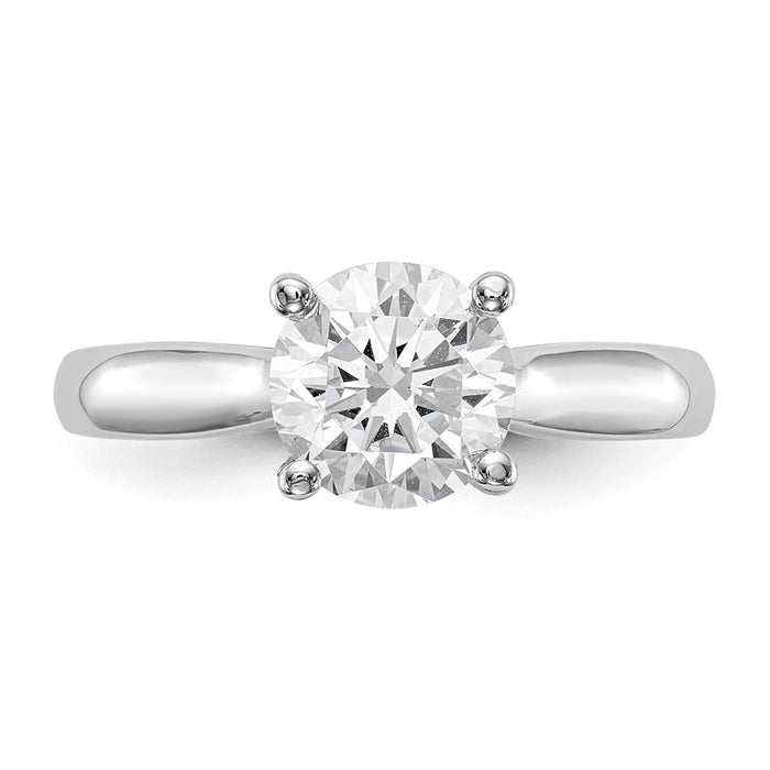 Buy 14K White Gold 4-Prong Engagement Ring for 1 Carat Round Stone - Luxury Design with Diamond Accents-4