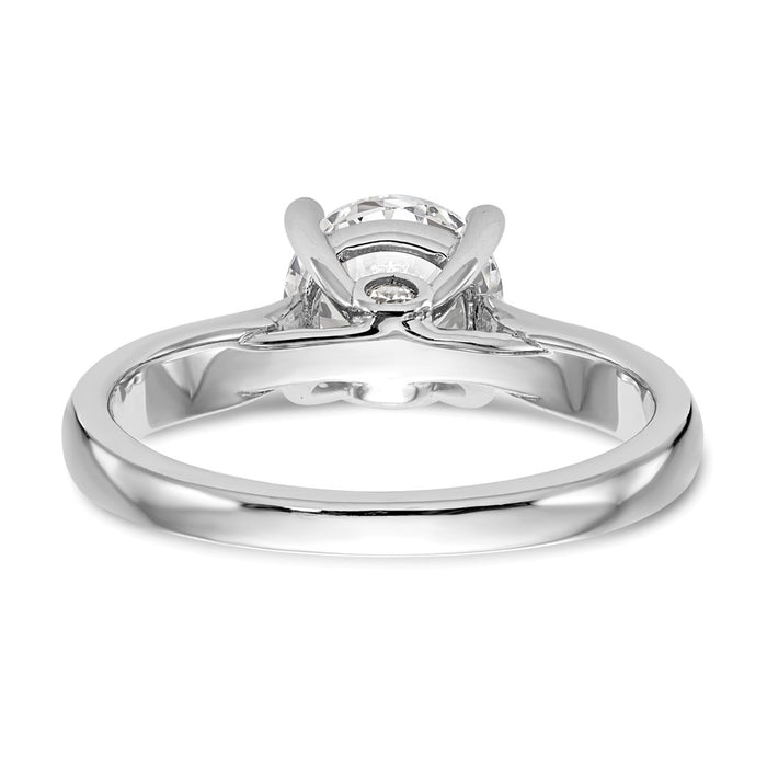 Buy 14K White Gold 4-Prong Engagement Ring for 1 Carat Round Stone - Luxury Design with Diamond Accents-5