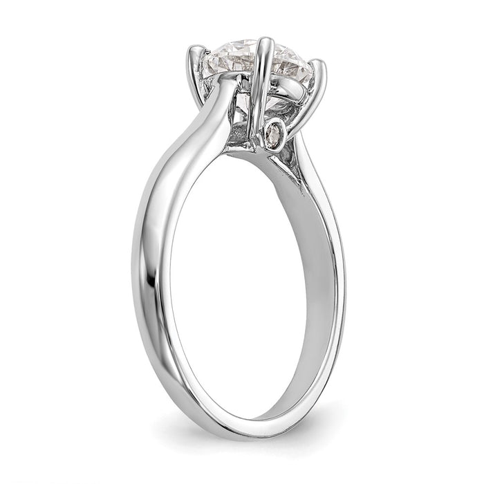 Buy 14K White Gold 4-Prong Engagement Ring for 1 Carat Round Stone - Luxury Design with Diamond Accents-6