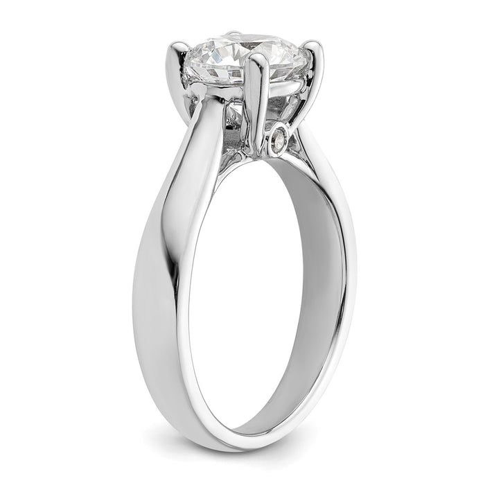 High-Quality 14K White Gold Semi-Mount Engagement Ring for 2 Carat Stone-6
